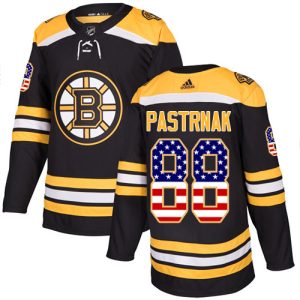 Herren Boston Bruins Eishockey Trikot David Pastrnak #88 Authentic Schwarz USA Flag Fashion